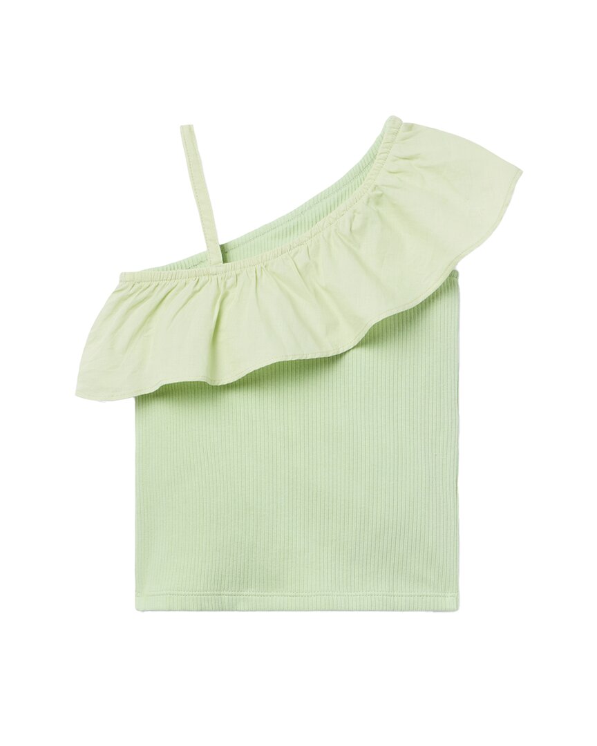 Janie And Jack Ribbed Ruffle Shoulder Top