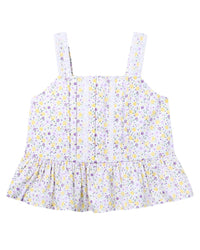 Janie And Jack Ditsy Floral Pintuck Top