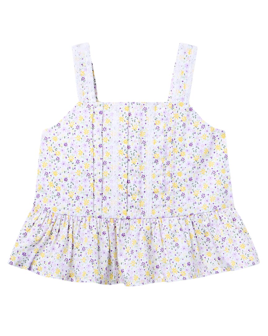 Janie And Jack Ditsy Floral Pintuck Top