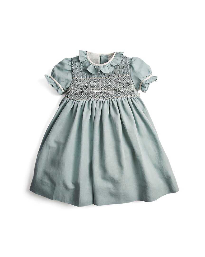 Pepa London Pepa London Hand Smocked Flower Girl Occasion Linen-Blend Dress