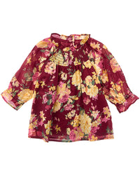 Janie and Jack Janie And Jack Floral Ruffle Smocked Top