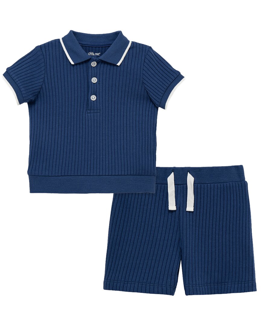 Little Me 2Pc Navy Short Set