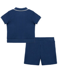Little Me 2Pc Navy Short Set