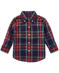 Janie And Jack Tartan Poplin Shirt