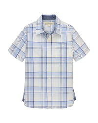 Hope & Henry Plaid Short Sleeve Shirt Blue