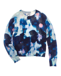 Autumn Cashmere Floral Blotch Print Wool & Cashmere-Blend Sweater