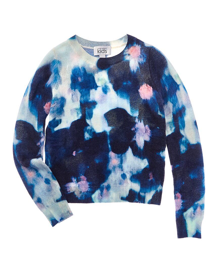 Autumn Cashmere Floral Blotch Print Wool & Cashmere-Blend Sweater