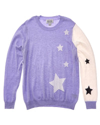 Autumn Cashmere Colorblocked Star Jacquard Cashmere-Blend Sweater