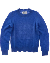 Autumn Cashmere Scallop Crew Pointelle Wool & Cashmere-Blend Sweater