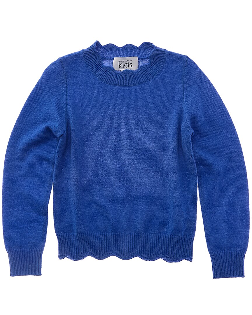 Autumn Cashmere Scallop Crew Pointelle Wool & Cashmere-Blend Sweater
