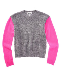 Autumn Cashmere Italian Mixed Media Colorblocked Wool & Cashmere-Blend Sweater