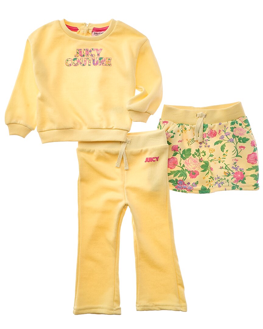Juicy Couture 3Pc Sweatshirt, Short, & Pant Set