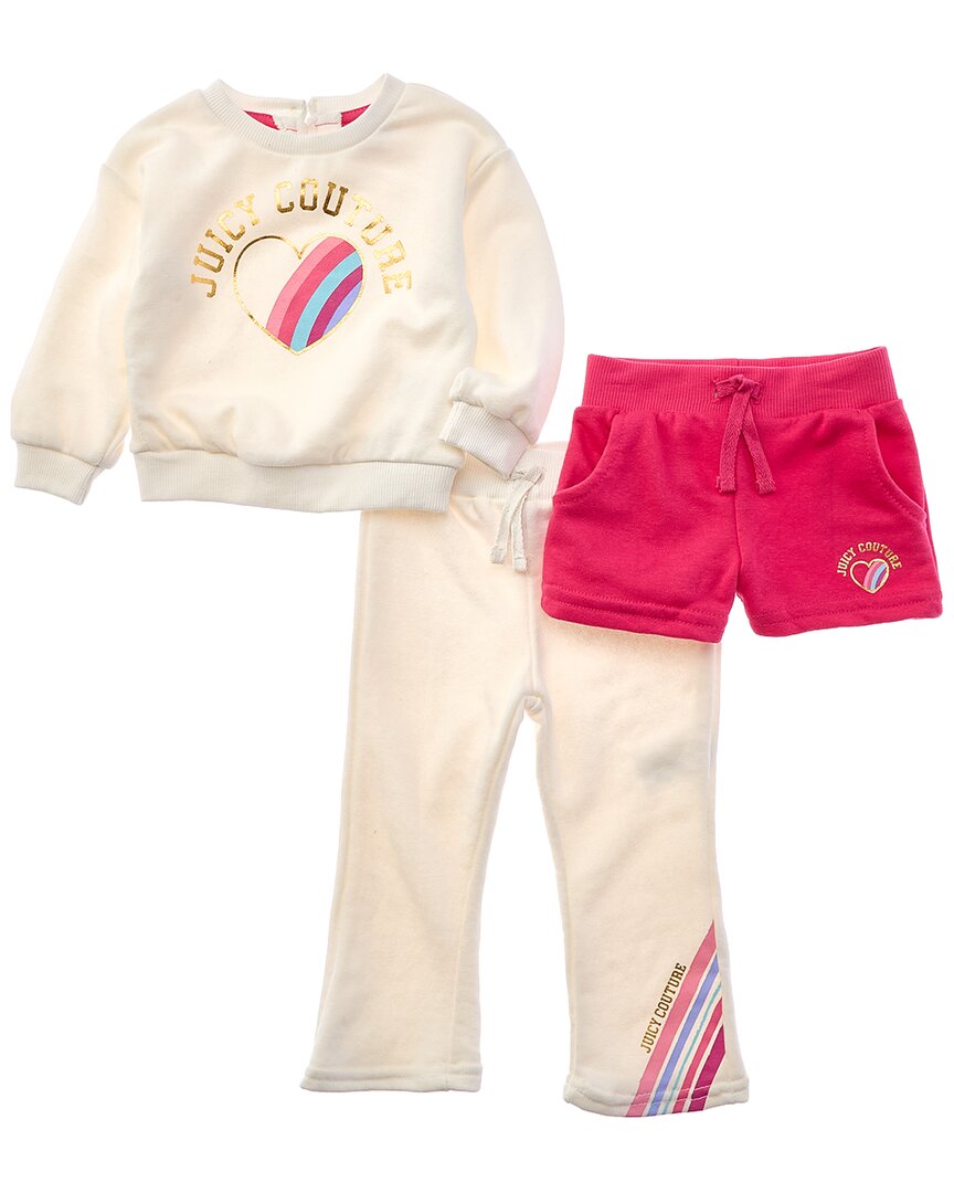 Juicy Couture 3Pc Sweatshirt, Short, & Pant Set