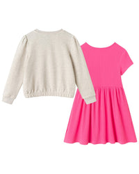 Andy & Evan French Terry Crewneck & Jersey Dress Set