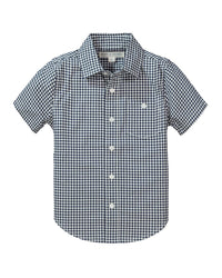 Hope & Henry Stretch Poplin Short Sleeve Shirt Blue 3T