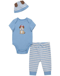 Little Me Puppy Bodysuit Set Hat