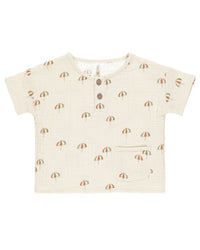Rylee + Cru Collective Woven Henley T-Shirt