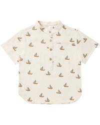 Rylee + Cru Collective Mason Linen-Blend Shirt
