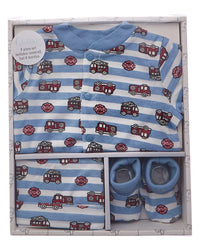 Quiltex Jr. Fire Captain 3Pc Layette Box Set