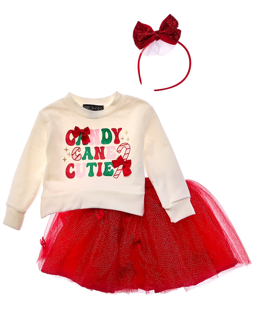 Freestyle Freestyle Candy Cane Cutie 2Pc Tutu Skirt Set