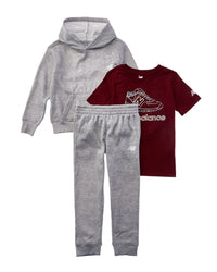 New Balance 3Pc Fleece Hoodie, T-Shirt & Jogger Set