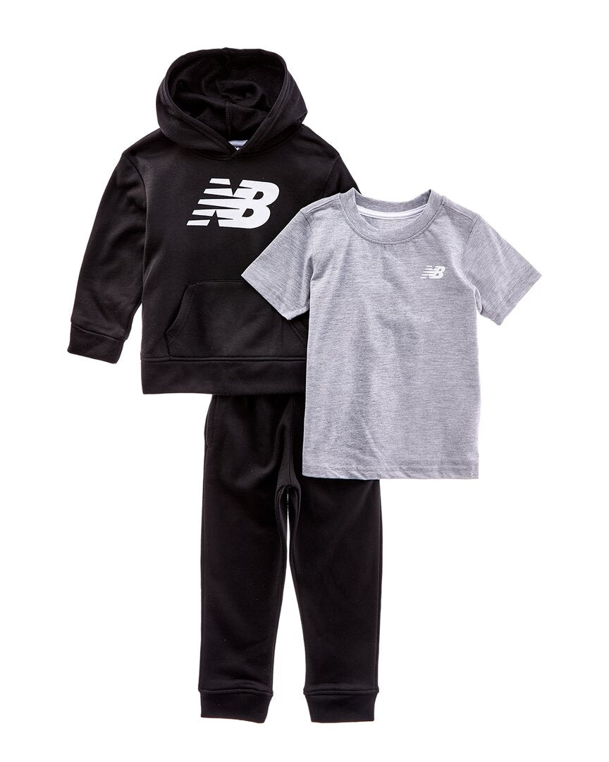 New Balance 3Pc Fleece Hoodie, T-Shirt & Jogger Set