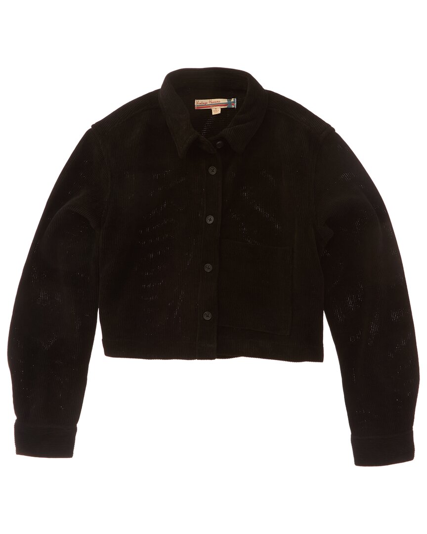 Vintage Havana Crop Corduroy Button-Up Jacket