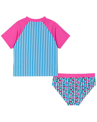Andy & Evan Cherry Stripe Rashguard Set