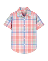 Hope & Henry Stretch Poplin Short Sleeve Shirt Pink 3T