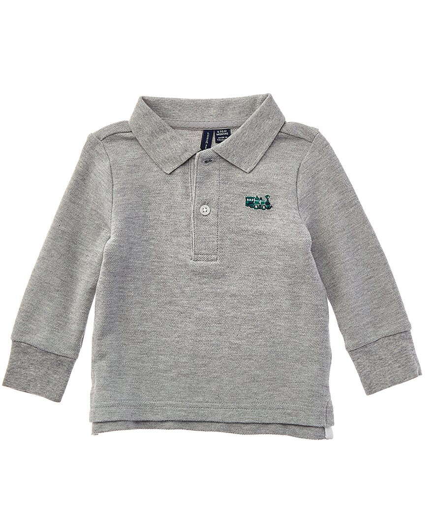 Janie and Jack Janie And Jack Embroidered Train Pique Polo Shirt