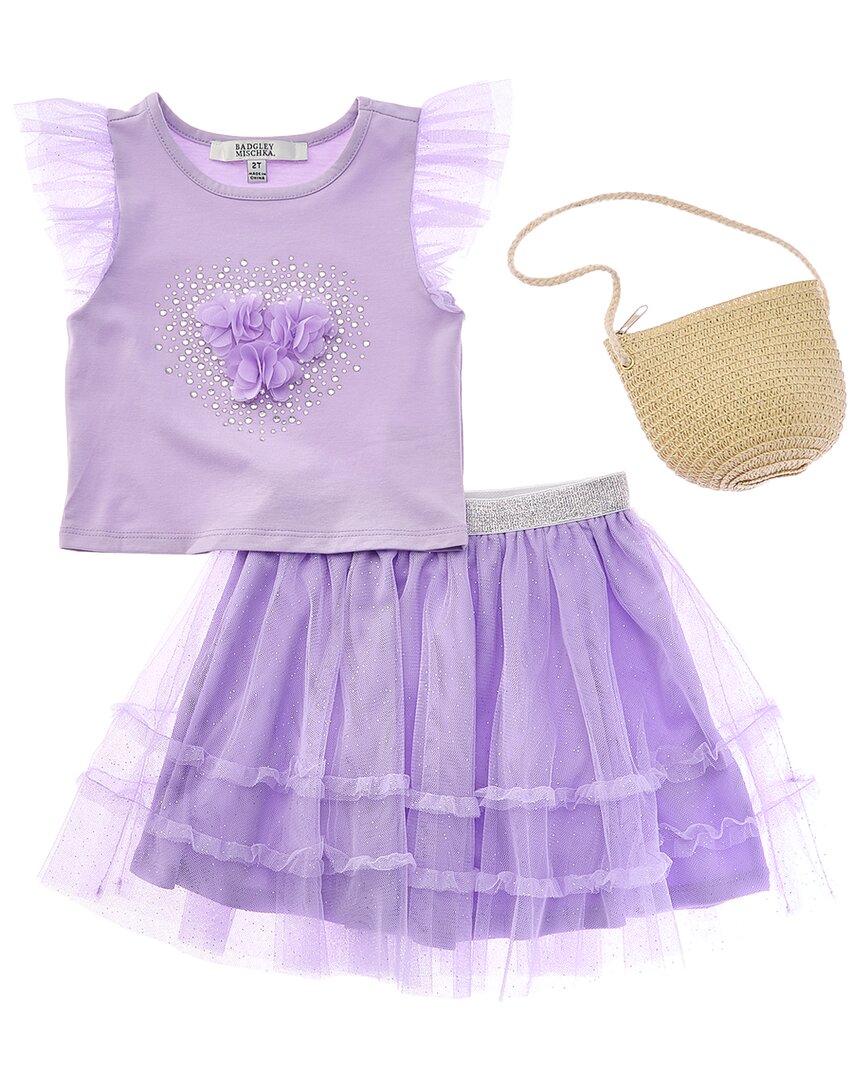 Badgley Mischka 3Pc Top, Skirt & Purse Set