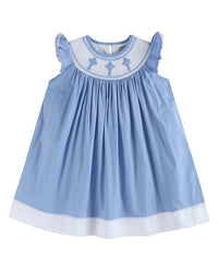 Lil Cactus Crosses Smocked Bishop Dress