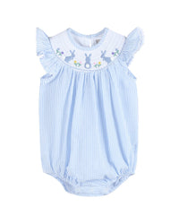 Lil Cactus Easter Bunny Smocked Flutter Romper