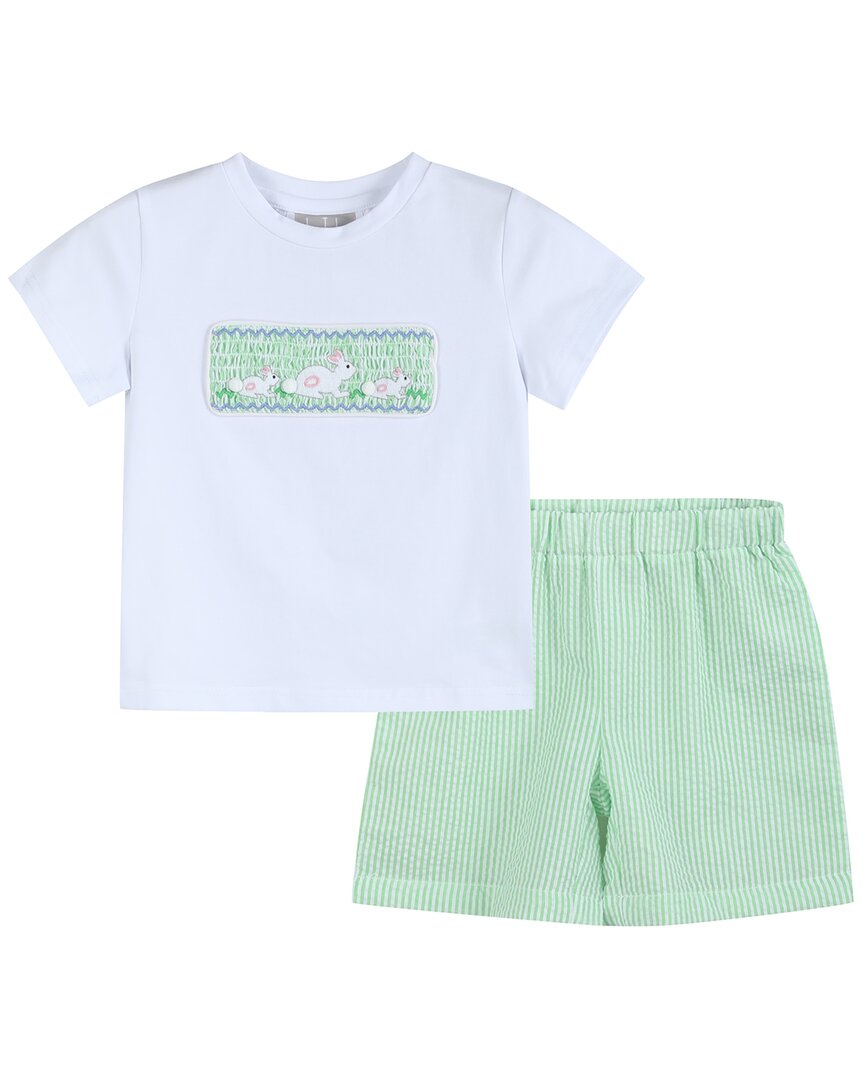 Lil Cactus Short & Easter Bunny Smocked Shirt Set