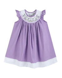 Lil Cactus Bunny Smocked Bishop Dress
