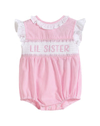 Lil Cactus Lil Sister Smocked Romper