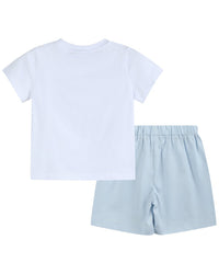 Lil Cactus Short & White Crosses Shirt Set