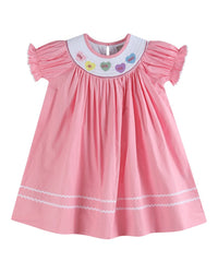 Lil Cactus Heart Smocked Bishop Dress