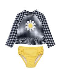 Little Me 2Pc Gingham Daisy Rashguard