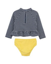 Little Me 2Pc Gingham Daisy Rashguard