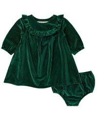 MONICA + ANDY Monica + Andy Ribbed Velour Bib Dress