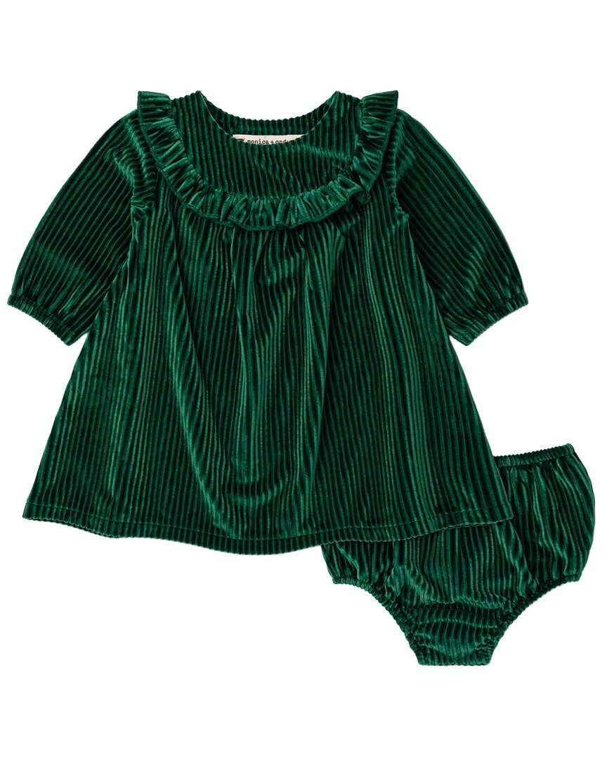 MONICA + ANDY Monica + Andy Ribbed Velour Bib Dress