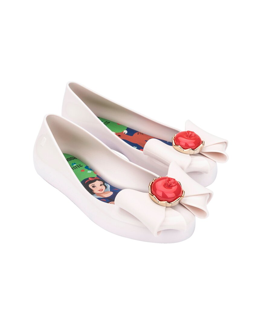 Mini Melissa Sweet Love + Snow White Kids Ballerina Flat