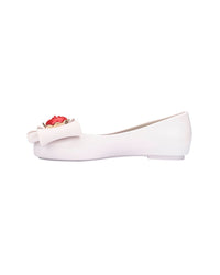 Mini Melissa Sweet Love + Snow White Kids Ballerina Flat
