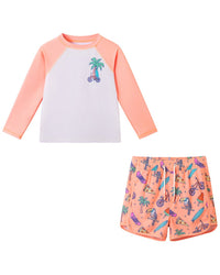 Andy & Evan Orange Palm Rashguard Set