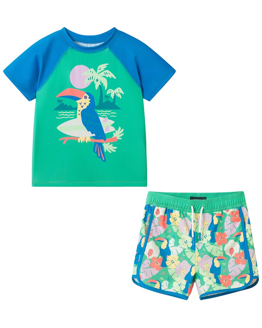 Andy & Evan Blue Toucan Rashguard Set
