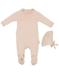 Mon Tresor Look Of Lace Footie & Hat Set