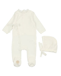 Mon Tresor Tied Up In Lace Footie & Hat Set