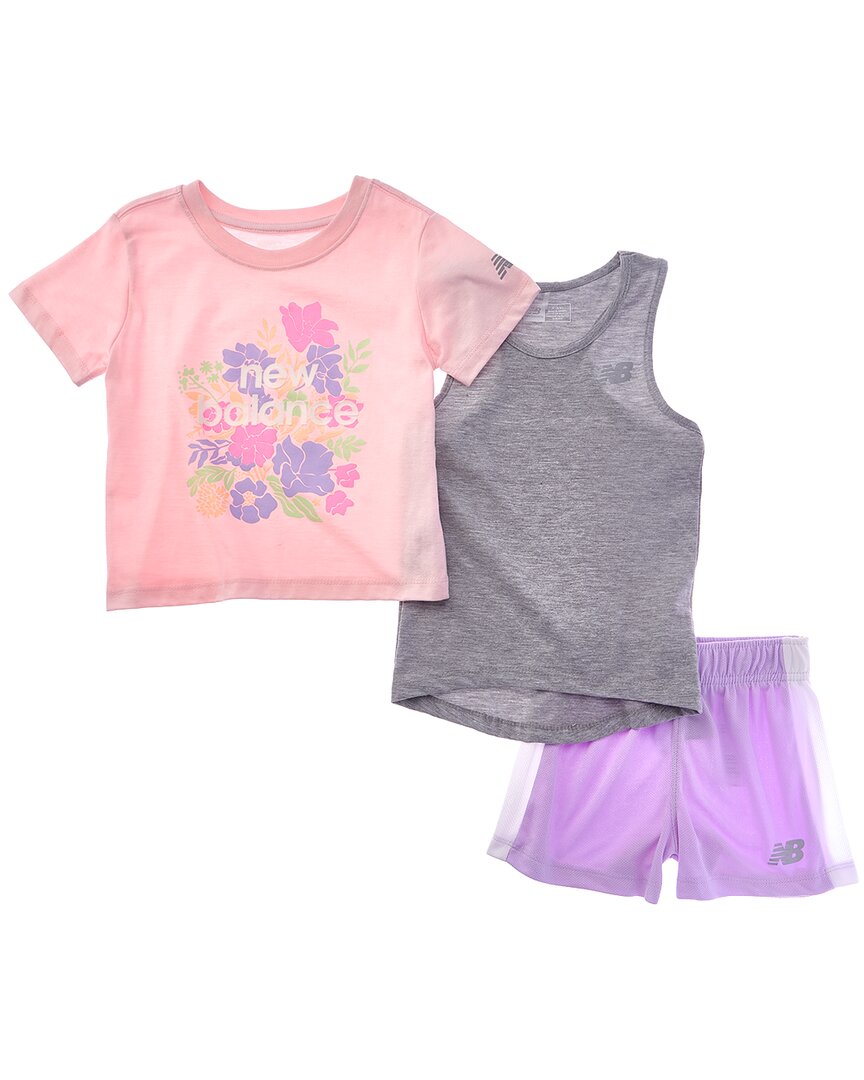 New Balance 3Pc T-Shirt, Tank & Mesh Short Set
