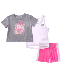 New Balance 3Pc T-Shirt, Tank & Mesh Short Set